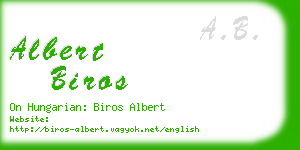 albert biros business card